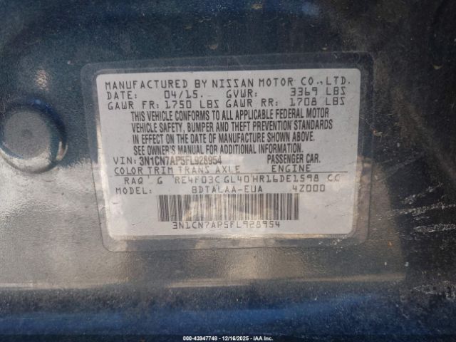 Nissan Versa 1.6 S Image 10