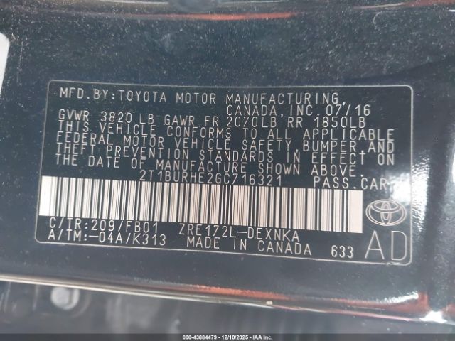 Toyota Corolla Le Image 5