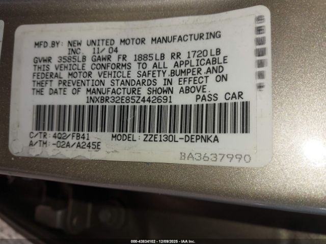 Toyota Corolla Le Image 5